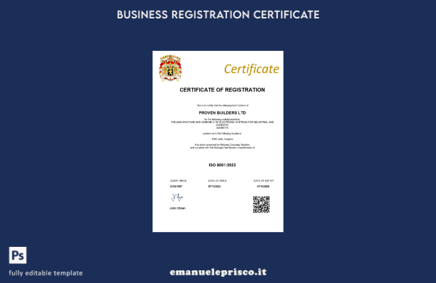 stile verificato Certificato di registrazione belga Modello Word e PDF